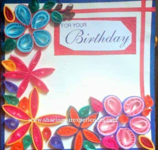 paper quilled greeting card