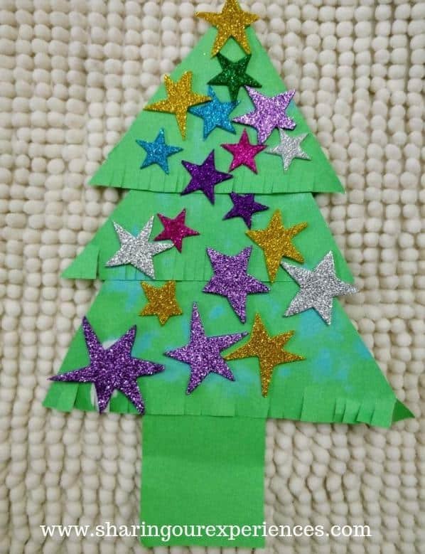 Shiny Star Christmas Tree Craft with kids