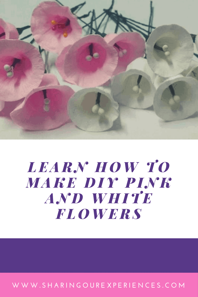 DIY Pink and white Crepe Paper Flowers