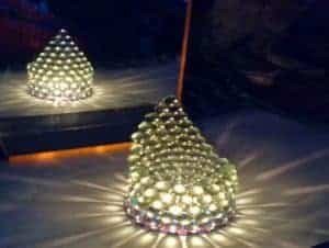 DIY Candle Stand with marbles and old CD