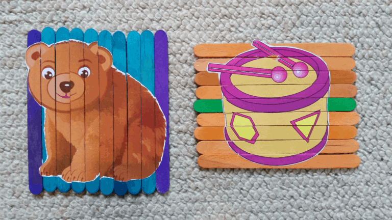 DIY Popsicle Puzzle with free printables - Sharing Our Experiences