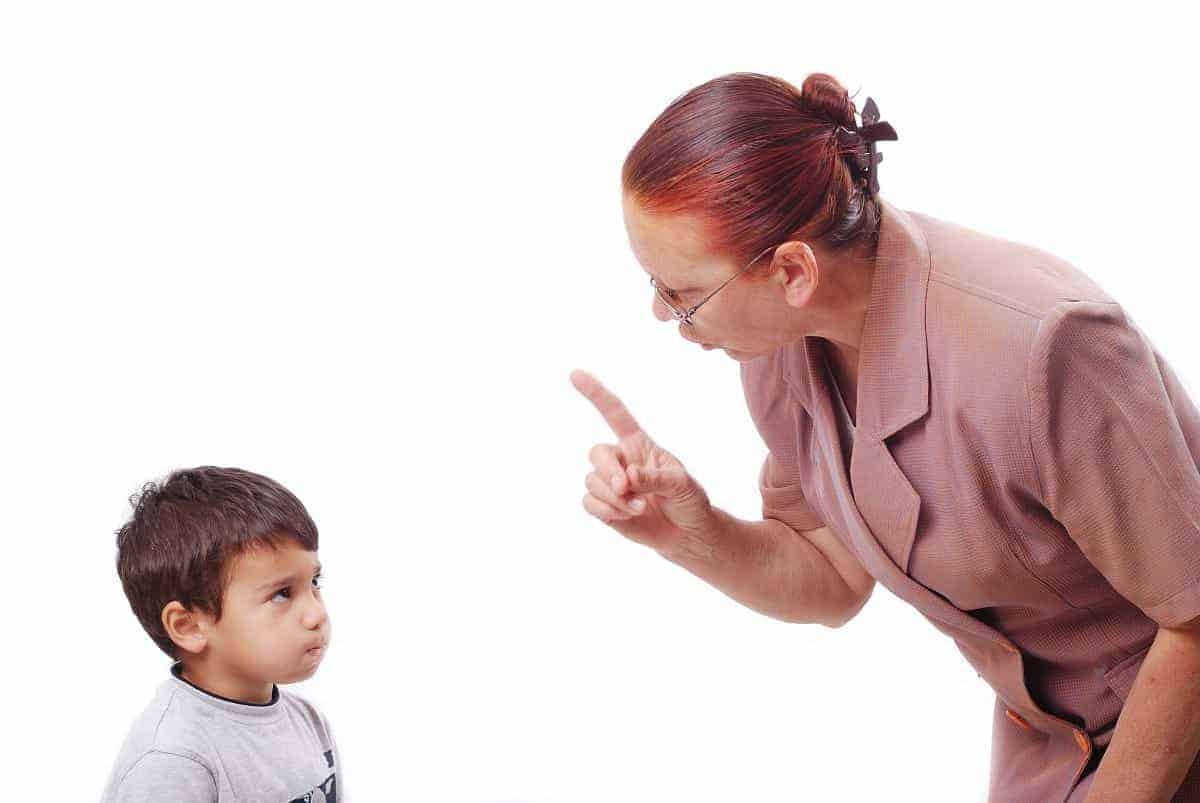 Shouting at child