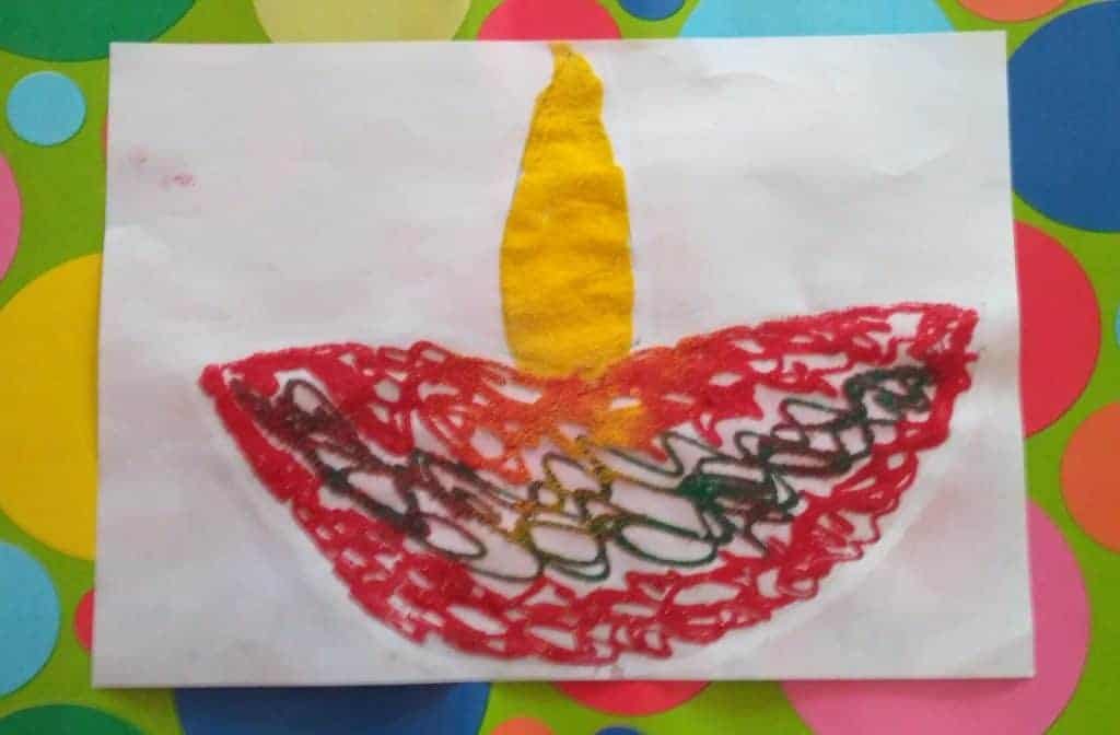 Easy paper rangoli. Diwali activities for kids. Diwali crafts for preschools