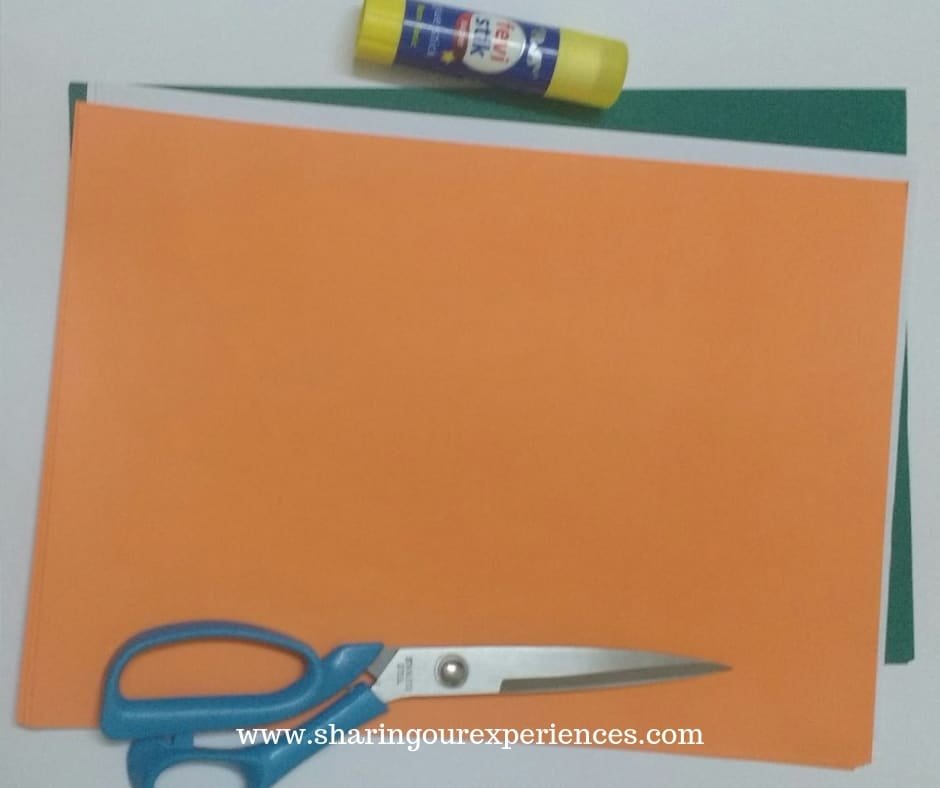tricolor badge or flower with paper. How to make Tricolor paper flower craft with. Best out of waste crafts and decorations for Independence day or Republic day