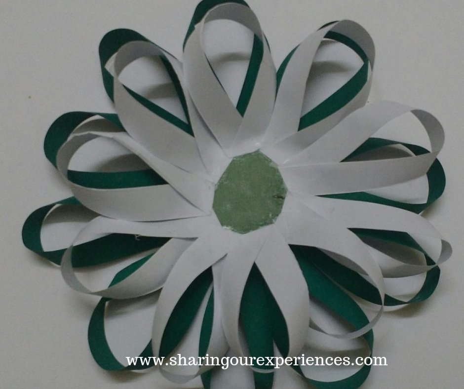 tricolor flower with paper. How to make Tricolor paper flower craft with paper. Best out of waste crafts and decorations for Independence day or Republic day