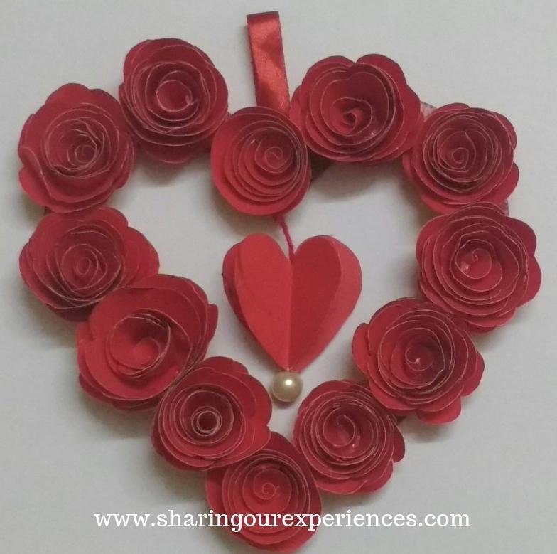 9 red roses wall hanging craft Valentines day crafts