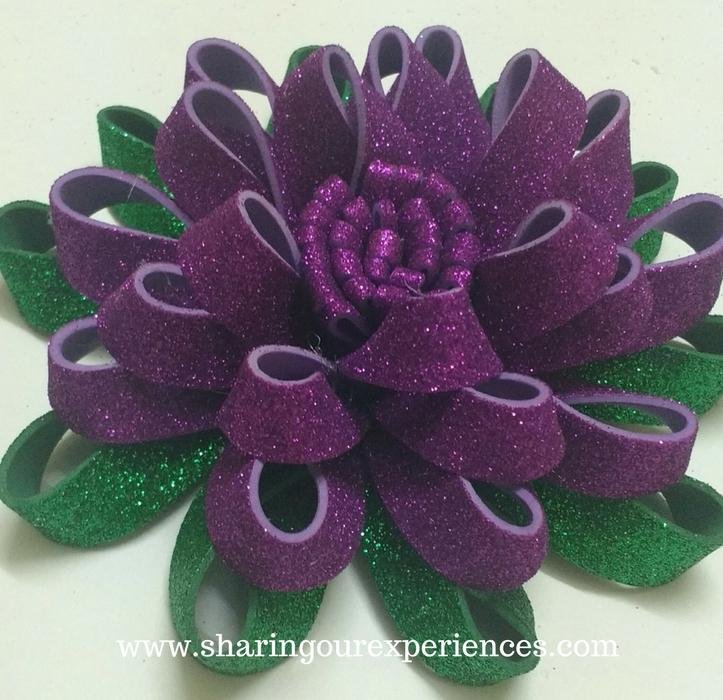 How to make Glittery foam sheet flowers