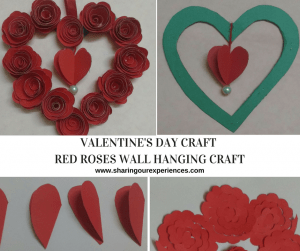 Red Roses Wall Hanging Craft | Valentines day craft and handmade gift