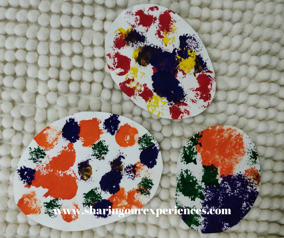 Easter egg pom pom painting