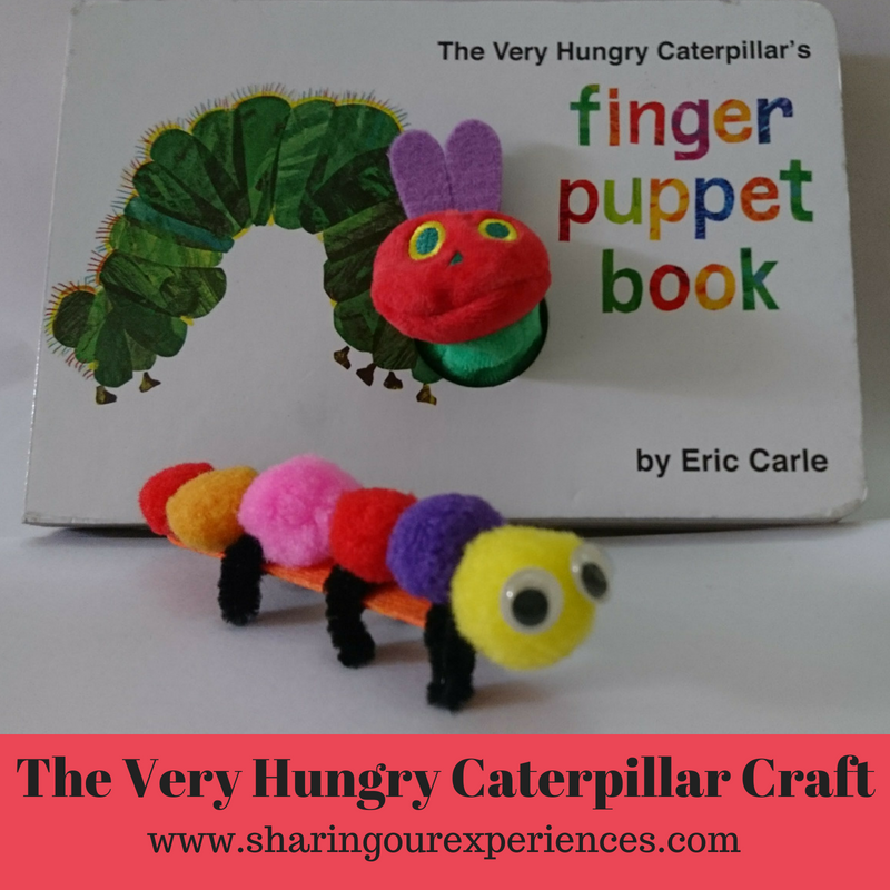Caterpillar Craft for preschool using pompom, pipe cleaner and Popsicle sticks