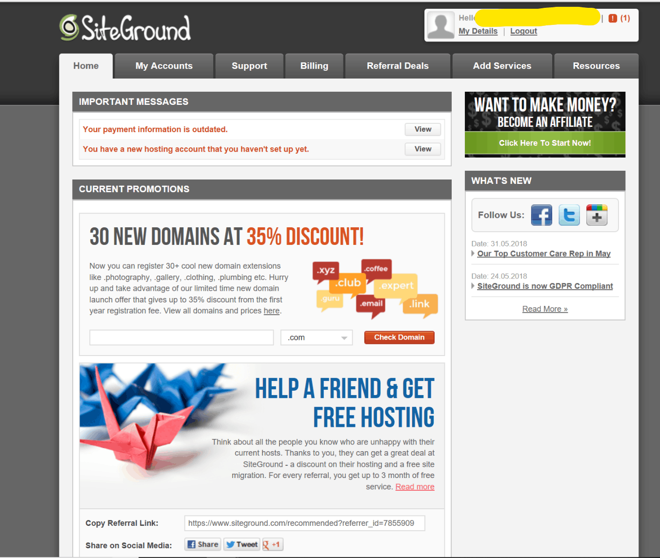 How to start a blog - Install WordPress on a site