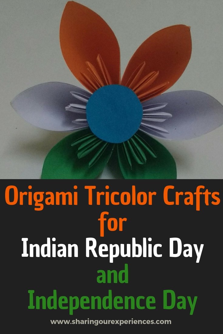 Step by Step tutorial with pictures on how to make Tricolor Kusudama Flower - Easy craft for Indian Independence Day or Republic Day