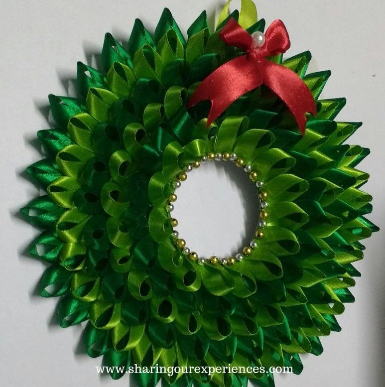 Satin ribbon Christmas wreath