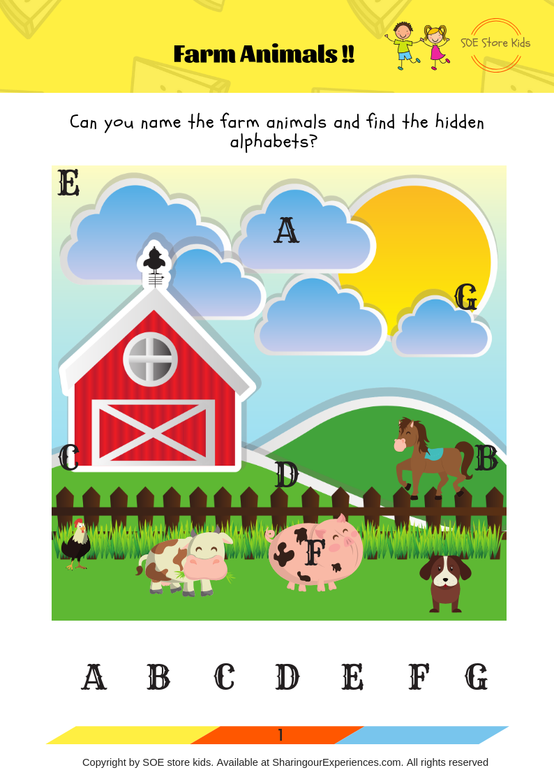 SOE store kids Preschool activity book Early learning Book front 1