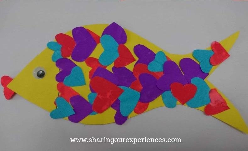 colorful fish cut n paste activity