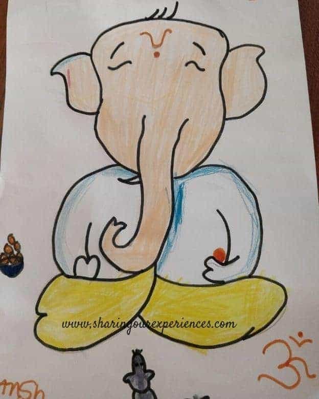 Ganesha drawing coloring 