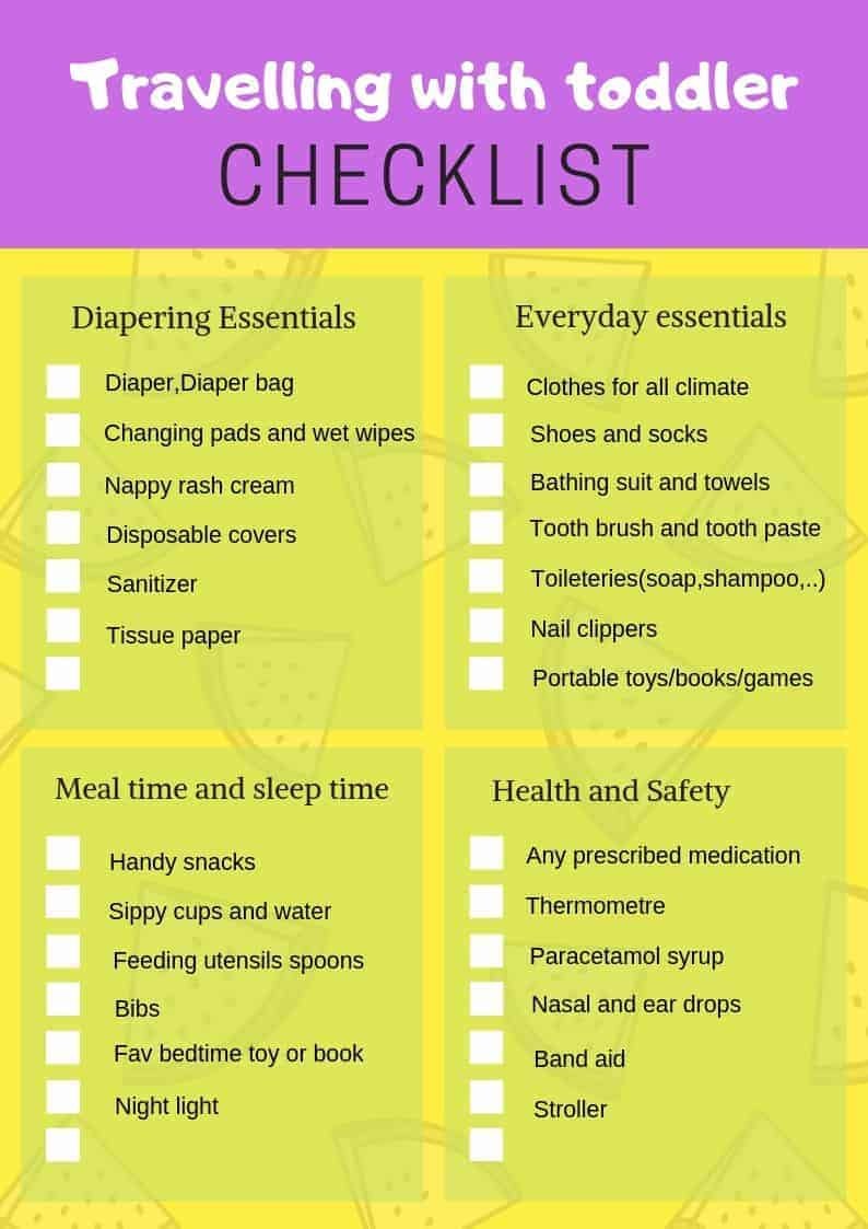 Travelling with Toddlers Checklist