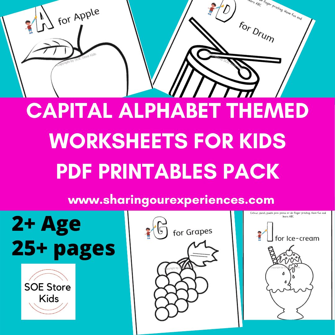 Capital alphabet colouring worksheets for kids product pic