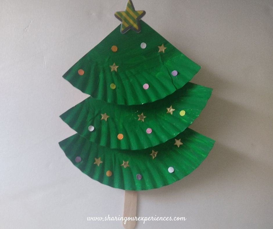 Christmas tree with paper plate