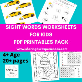 Sight words worksheets for kids product pic