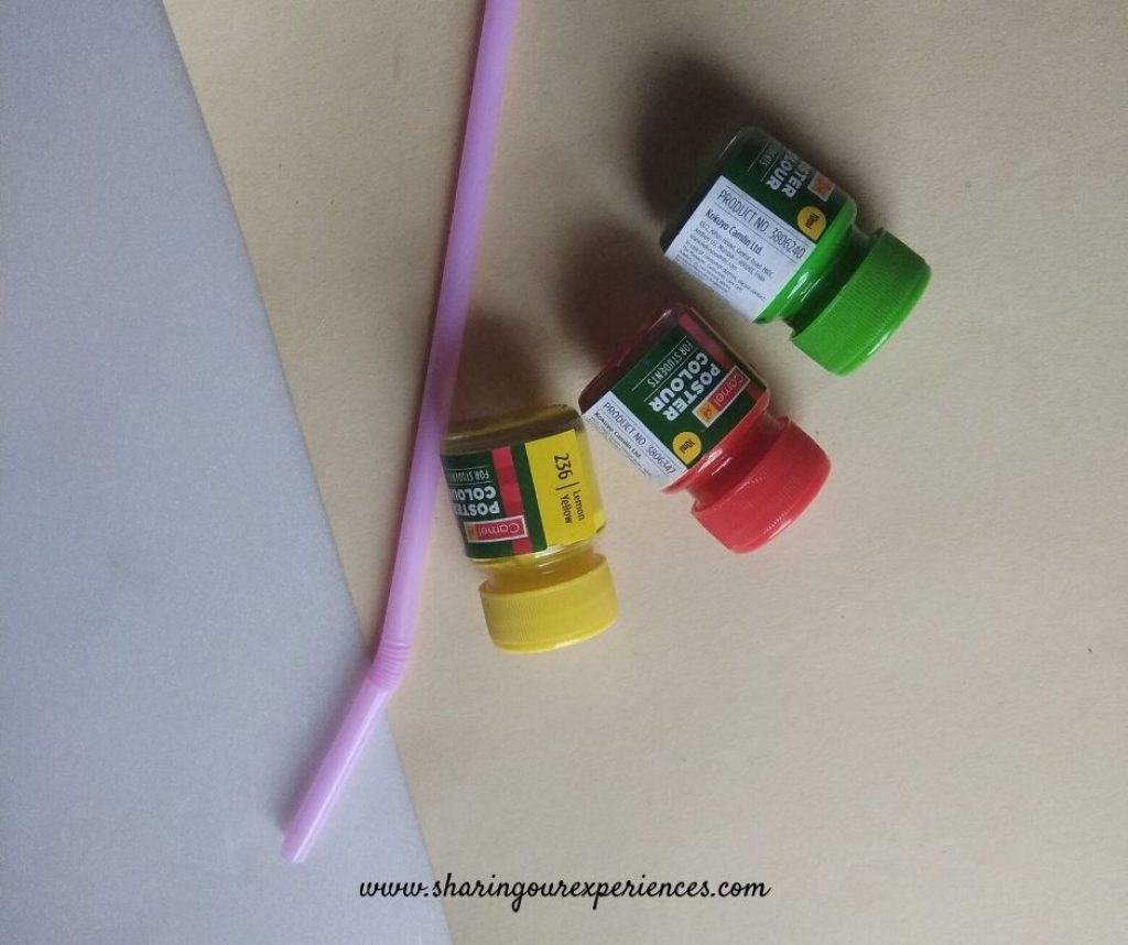 fire cracker craft via painting with straws