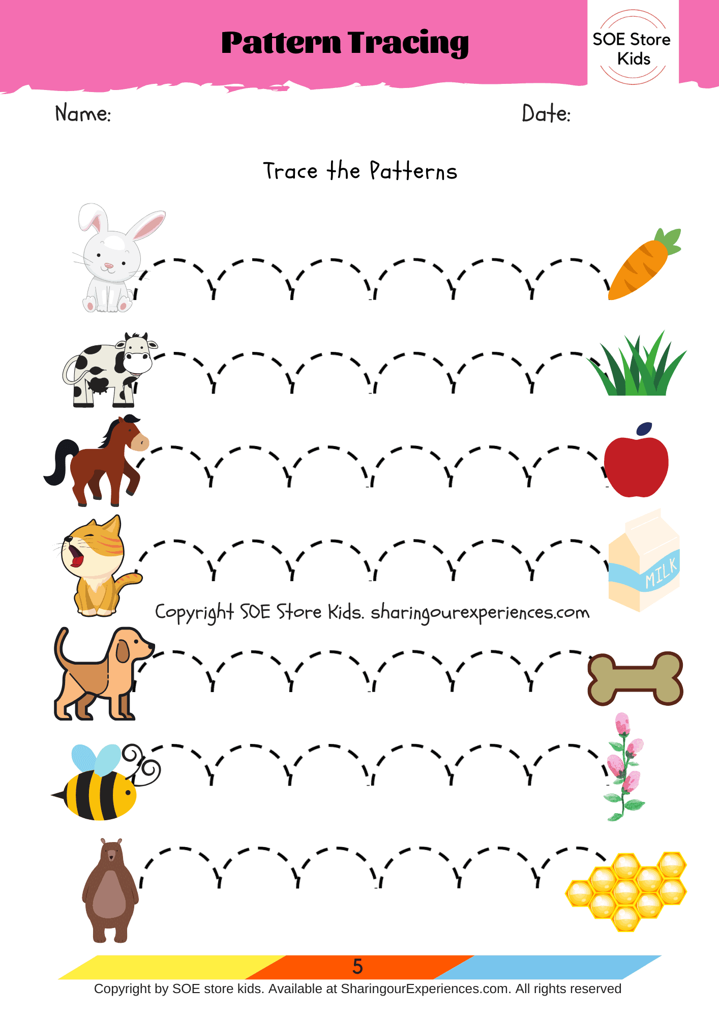 Pre writing Worksheets PDF Preschoolers 3 year olds