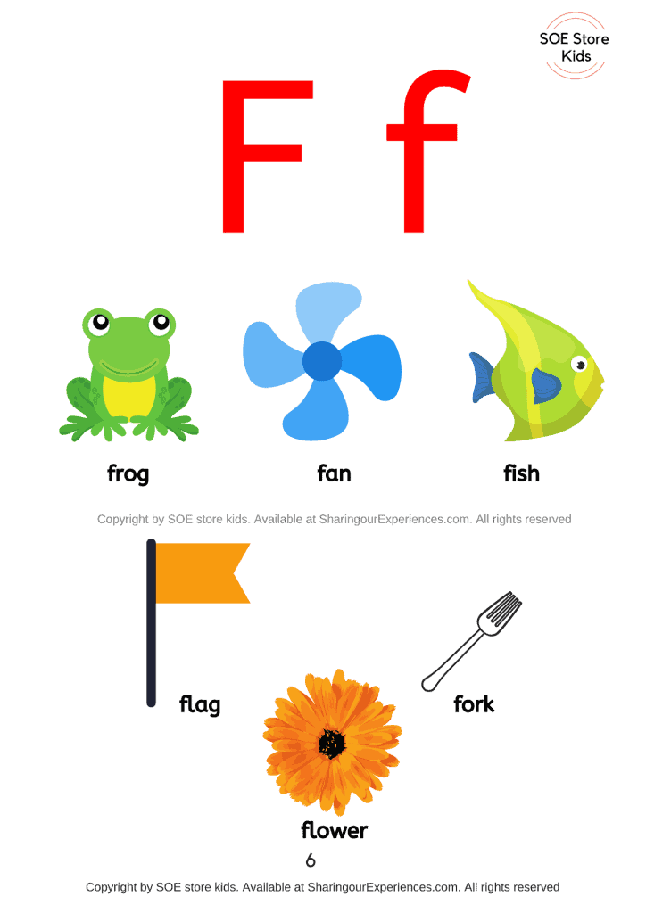 Things simple words start with letter f sound words Nursery