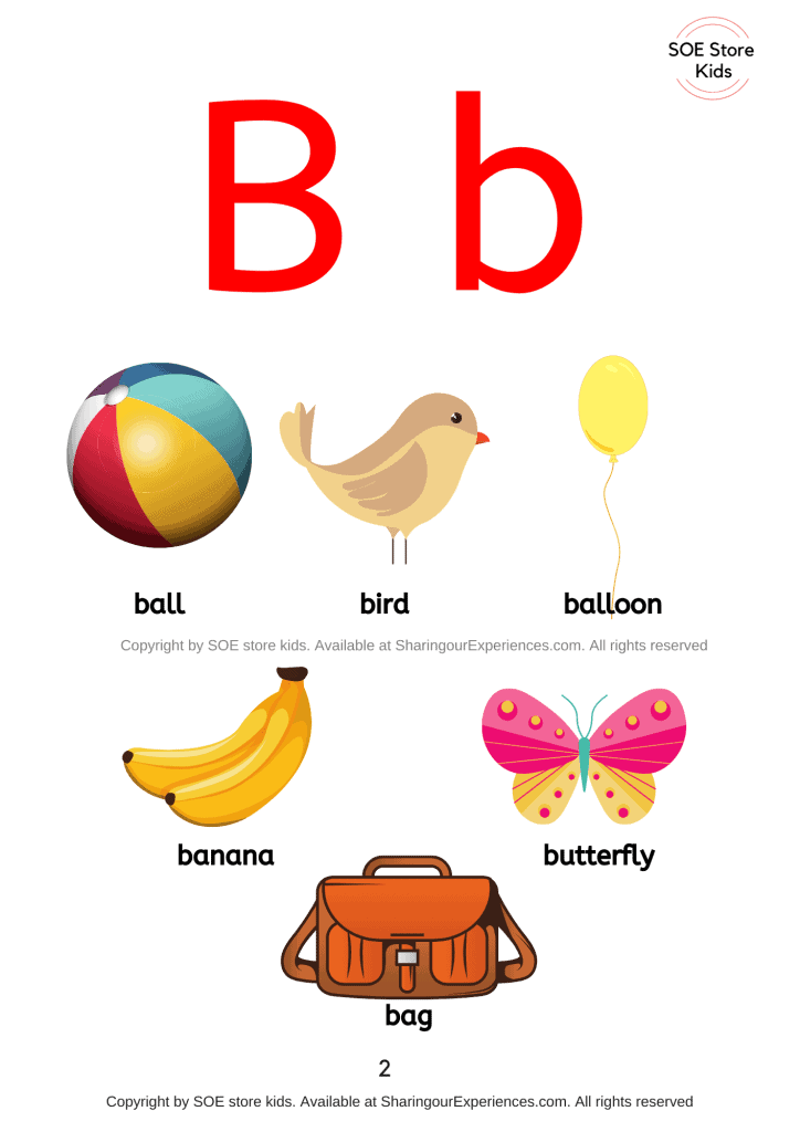 Things That Start With A, B, C, D And Each Letter - Alphabet Chart 9D2