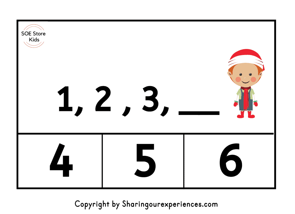 Missing number worksheets 1 -20 free printable pdf. What comes after. Christmas themed clip cards