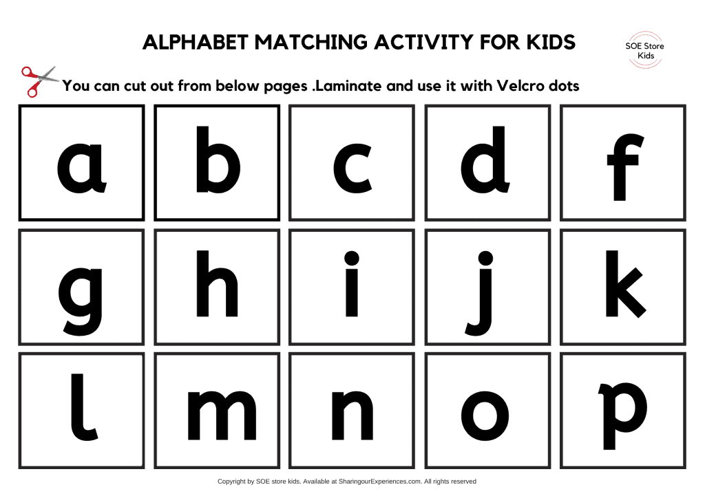 free printable alphabet matching worksheets for toddlers upper case and lower case instant download pdf format sharing our experiences