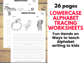 small abc Lowercase Alphabet writing tracing printables worksheets preschool nursery worksheets