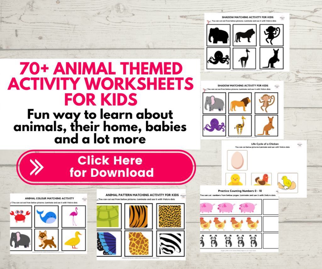Animal themed matching activities toddlers Animal homes babies worksheets preschoolers kindergarten kids