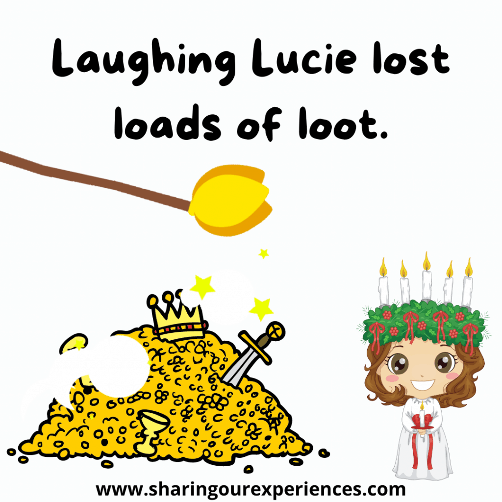 Funny English tongue twister challenge Laughing. Lucie lost loads of loot.png