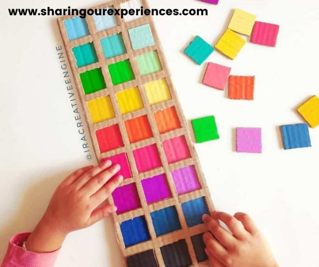 colorful activity for kids to make this Holi for color recognition and concentration.  Perfect craft for theme based projects 