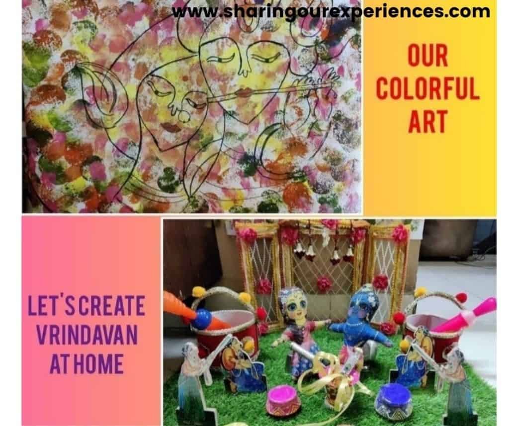 Colorful Holi art and craft activity for toddler, preschooler and kindergartens. Ideal for theme based project and story reading props.  