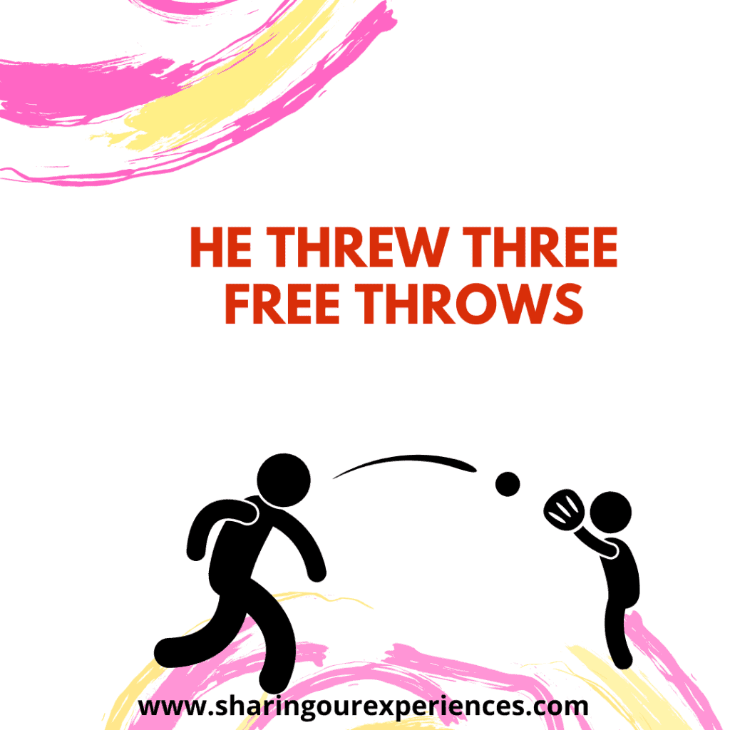 Easy and funny tongue twister for challenge for children.He threw three free throws.