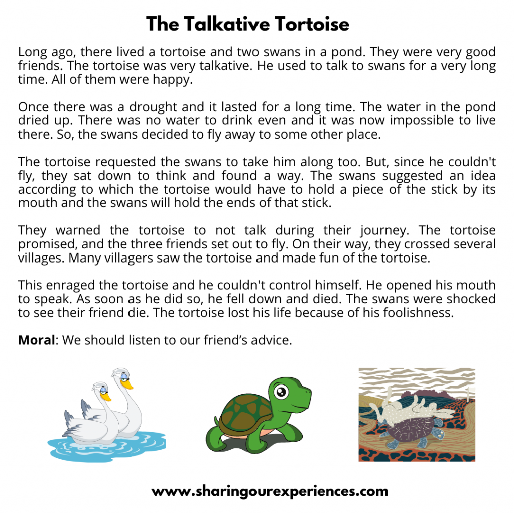 Famous Moral Stories For Kids- The Talkative Tortoise.