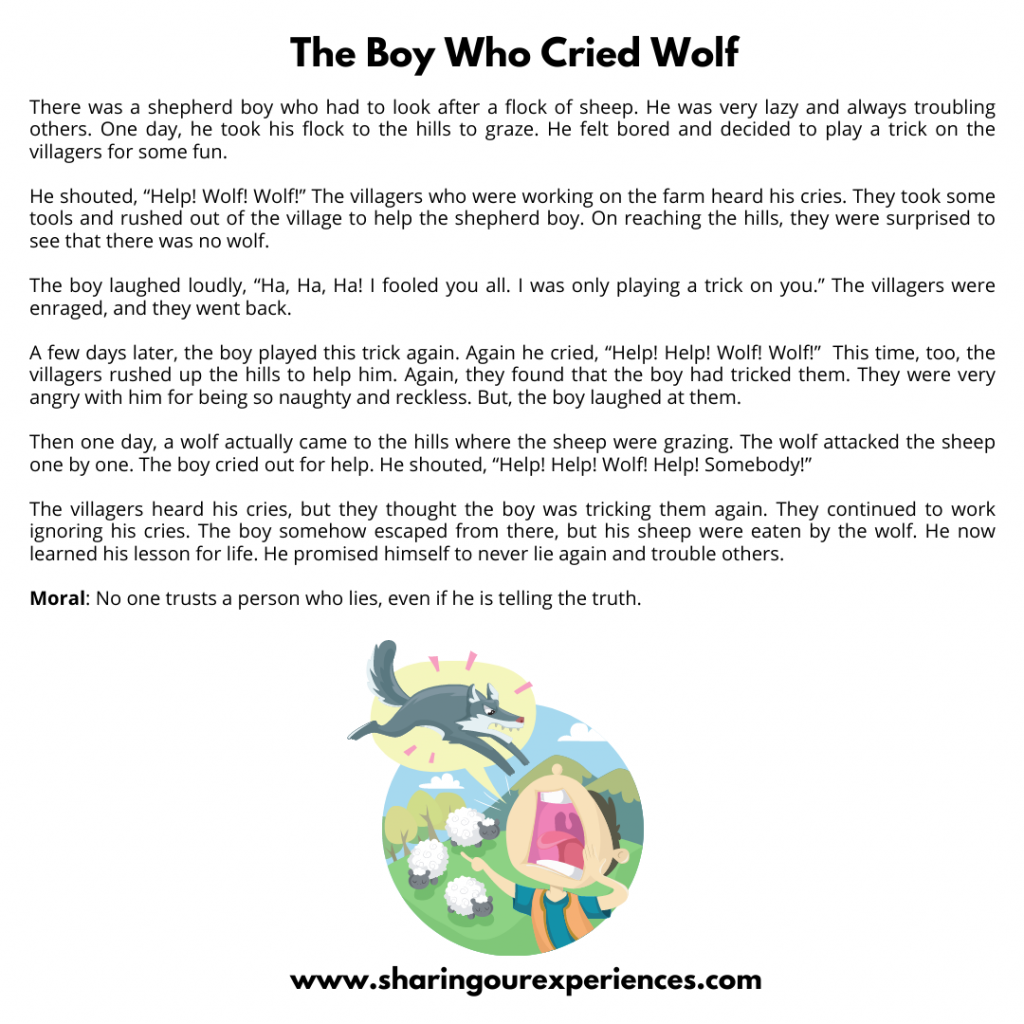 Famous Moral Stories For Kids- The Boy Who Cried Wolf.