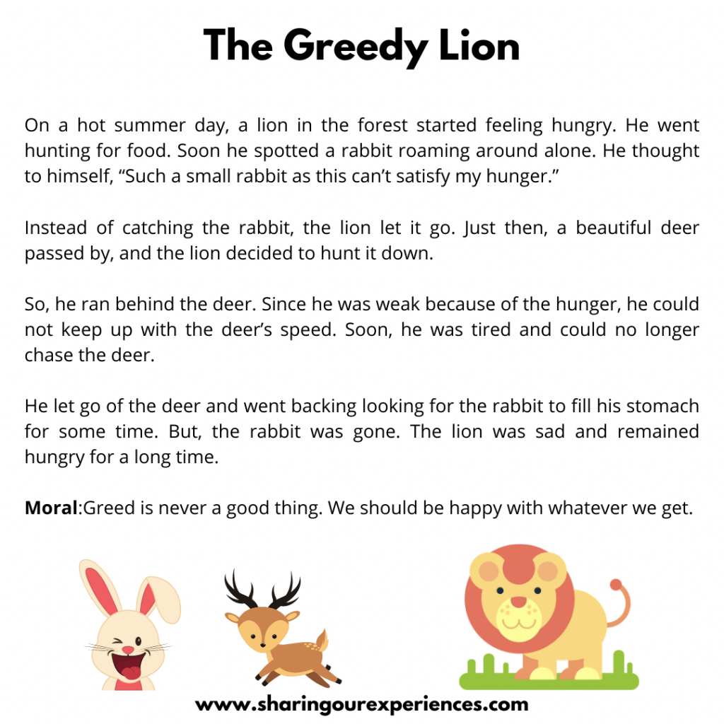 Famous Stories For Kids-The Greedy Lion.