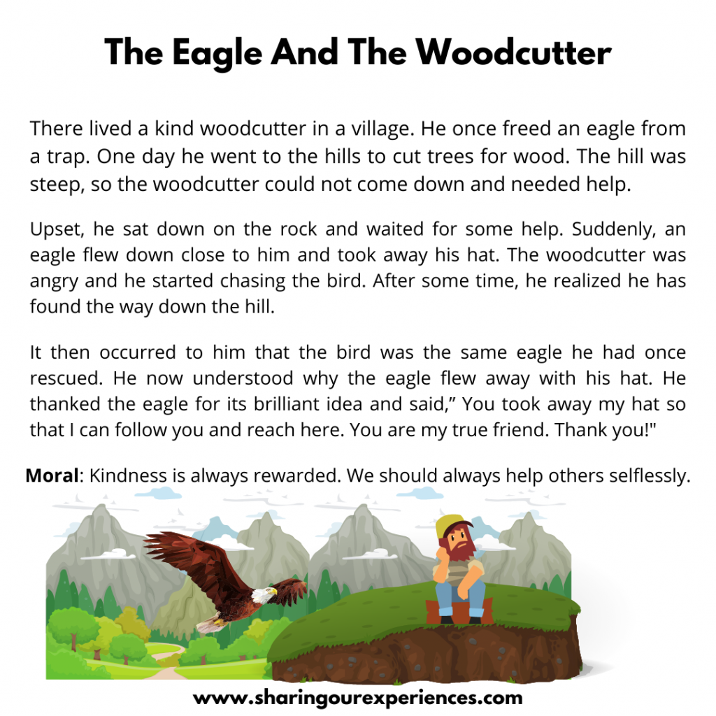 Most Popular Moral Stories For Kids- The Eagle And The Woodcutter.