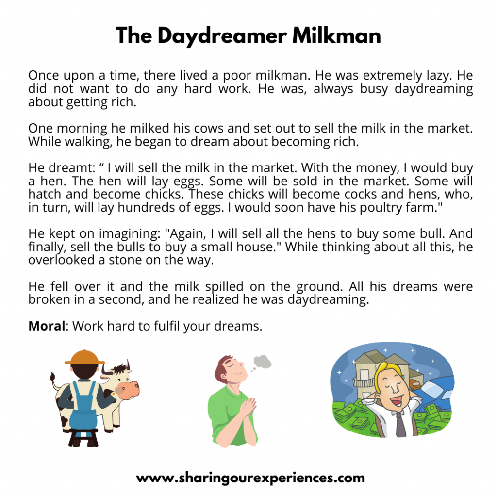 Most Popular Bedtime Moral Stories For Kids- The DayDreamer Milkman.