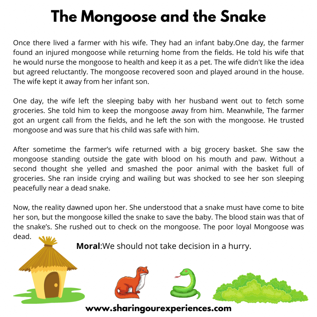 Most Popular Moral Stories For Kids- The Mongoose And The Snake.