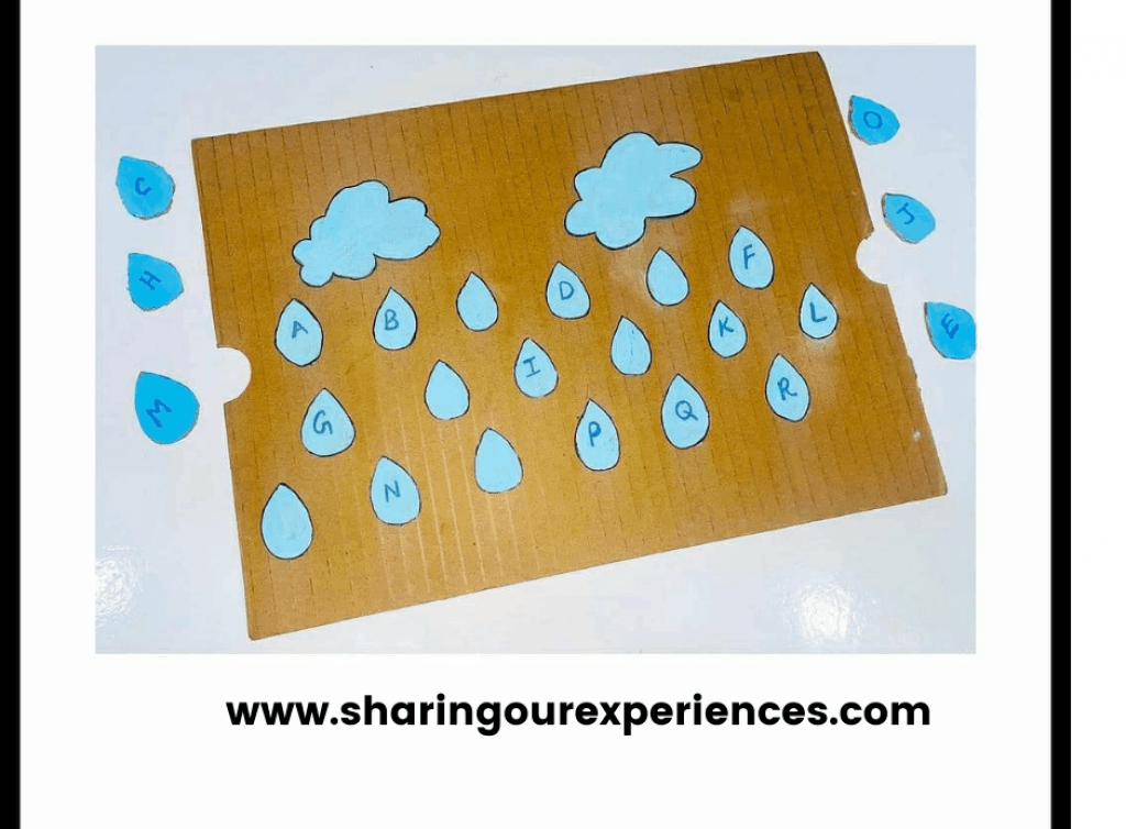 Alphabet recognition with the raindrops perfect for the rainy season. Ideal theme based activity for preschooler, toddlers and kindergarten. 