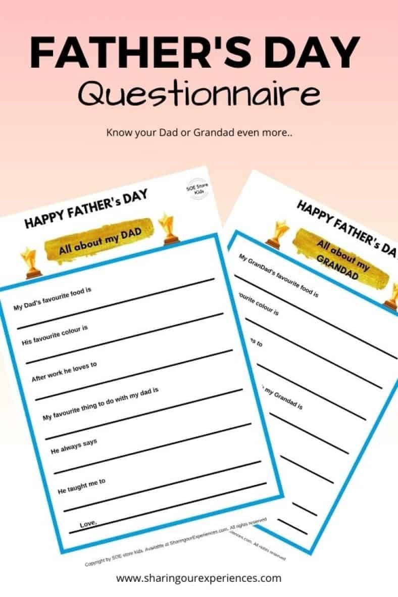 Father's Day Printable Worksheets for kids - Sharing Our Experiences
