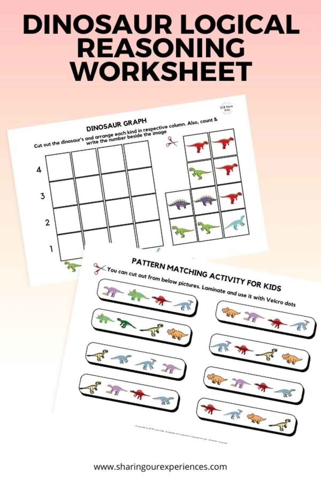 Dinosaur Worksheet Printable Pack for Toddlers, Preschoolers and ...