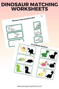 Dinosaur matching worksheets