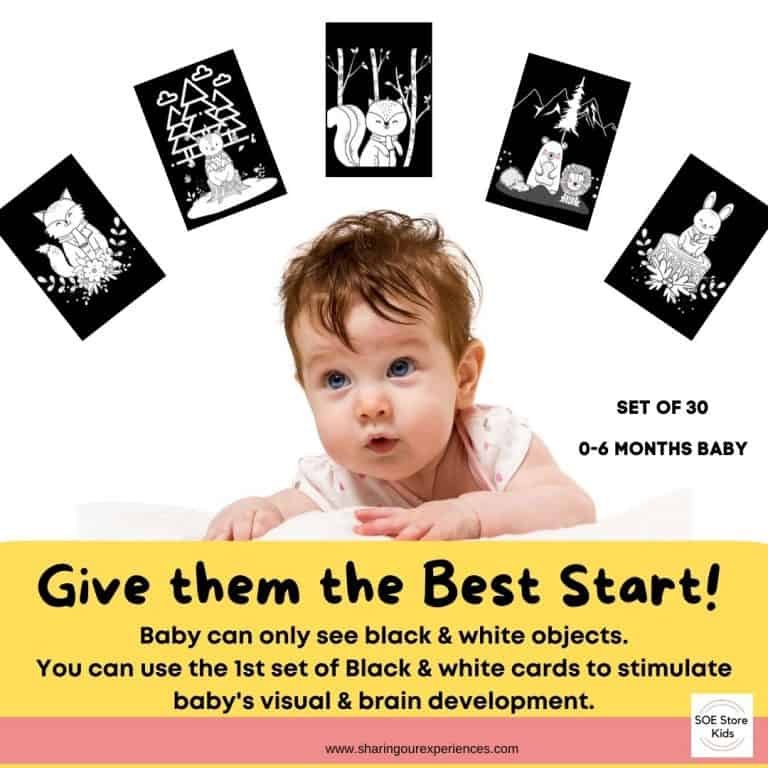 How to use Black & White High Contrast Cards for Babies (06 months old