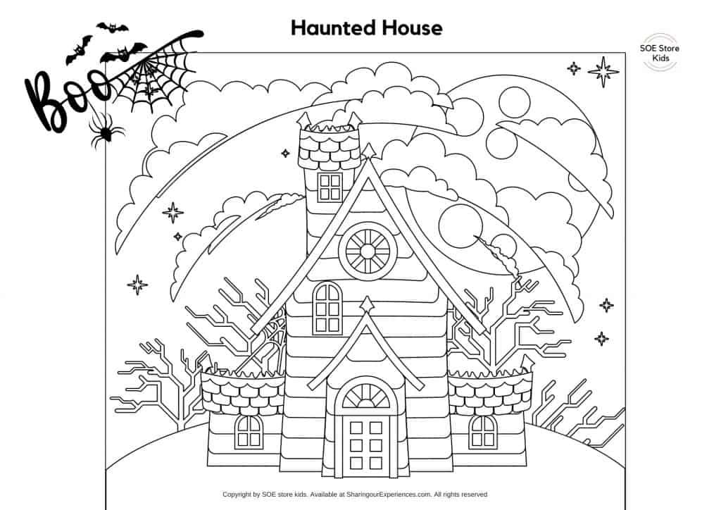 Haunted House Coloring Page