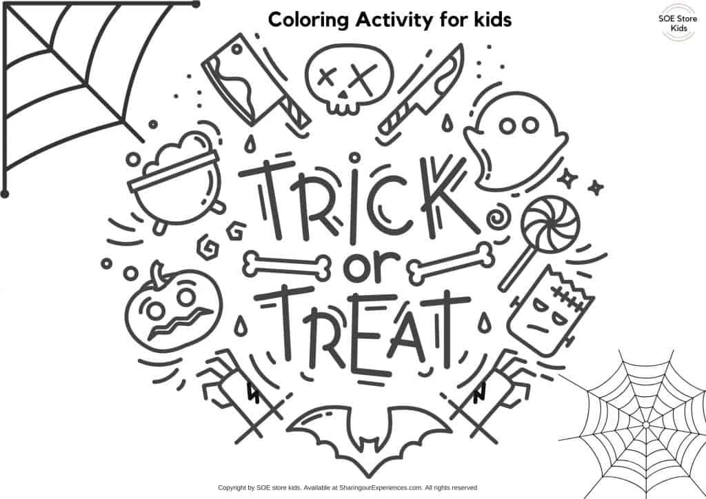 Trick or Treat Coloring Page