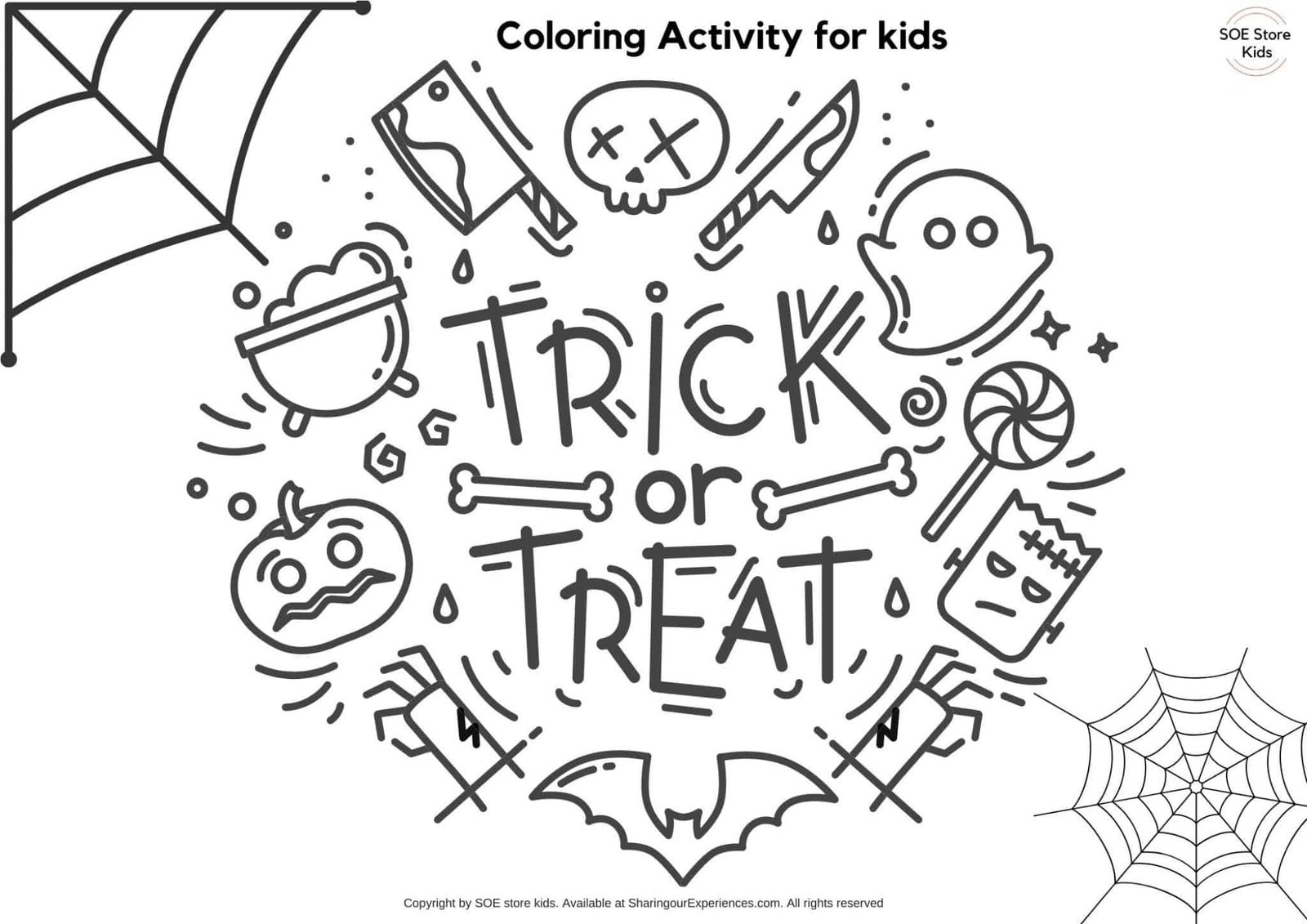 Free Halloween Coloring Pages pdf Printable - Sharing Our Experiences